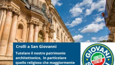 Scicli - danni - chiesa San Giovanni - Forza Italia Giovani Scicli