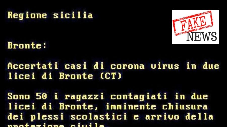 fake news su studenti positivi a bronte