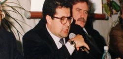 Giuseppe Spadola con Peppe Drago durante un convegno sulla sicurezza del lavoro